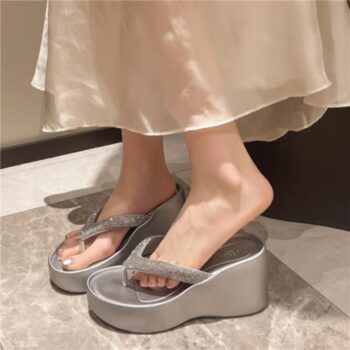 Women’s Height-enhancing thick-soled flip-flops shoes