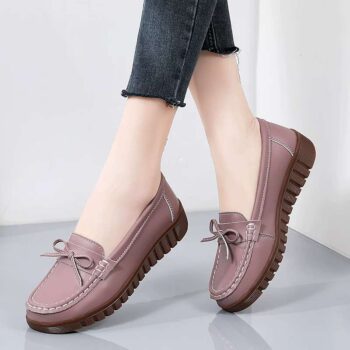 Cowhide Versatile Soft-Soled Maternity Loafers